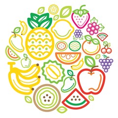 Fruit icon colour circle