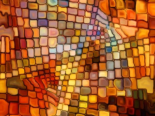 Deurstickers Illusion of Stained Glass © agsandrew
