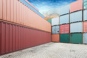 Stack of Cargo Containers at the docks