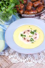 Creamy Mushroom Soup with fresh herbs