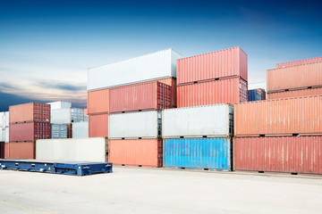 Stack of Cargo Containers at the docks