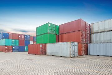 Stack of Cargo Containers at the docks