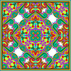silk neck scarf or kerchief square pattern design in ukrainian k