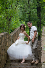 Beautiful married couple in the wedding day