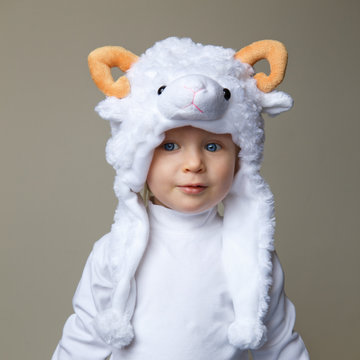 Baby with sheep hat New Year 2015