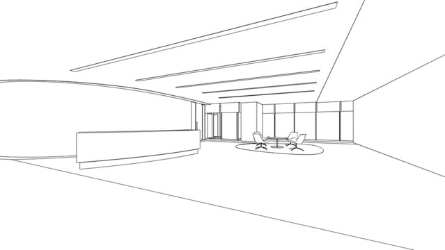 outline sketch of a interior