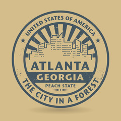 Obraz premium Grunge rubber stamp with name of Atlanta, Georgia