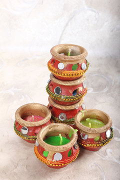 indian decorative candle pot