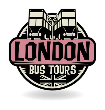 Abstract stamp with text London, Bus Tours