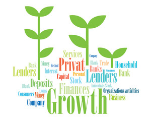 creative business growth graphics design with growth word
