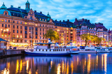 Obraz premium Evening scenery of Stockholm, Sweden
