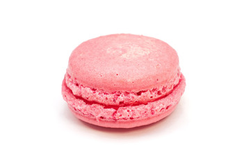 strawberry macaroon isolated on white