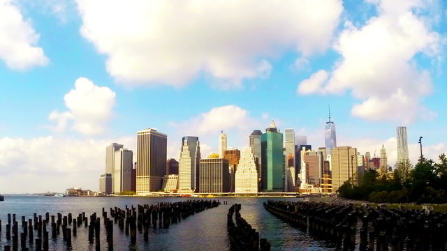 New York City Manhattan skyline time lapse