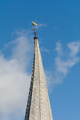 Curved church spire