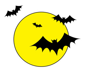 Bats Flying in the Moon Lights
