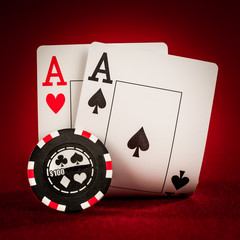 Obraz premium chips and two aces