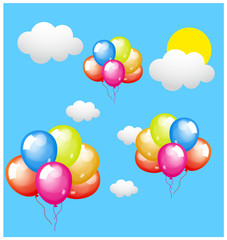 Bunch of Colorful Balloons Background
