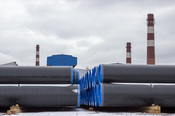 Ground storage of new big diameter pipelines for gas line