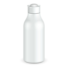 Cosmetic Or Hygiene Grayscale White Plastic Bottle Of Gel