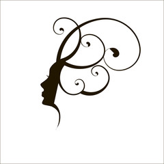 woman face silhouette profile