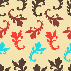 Naklejka premium Colorful Seamless pattern with Baroque elements