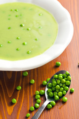 pea soup in plate