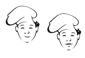 Smiling young chef in a toque