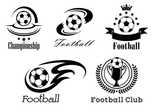Football and soccer emblems or badges