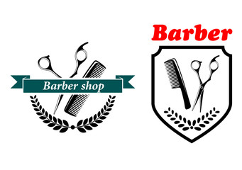 Barber Shop emblems or labels