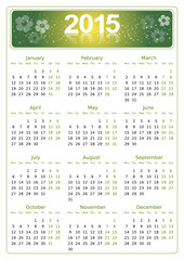 simple editable vector calendar 2015