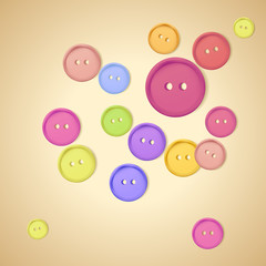 Multicolored buttons for clothing