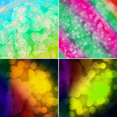 set of painting backgrounds with circles details