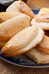 Cookies with cottage cheese sprinkled with powdered sugar