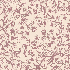Colorful watercolor hand drawn flowers. Seamless pattern.