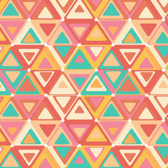 Cute seamless retro pattern of triangles.