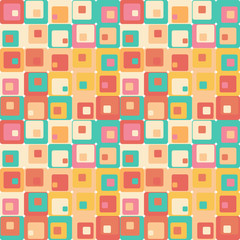 Cute seamless retro pattern of squares.