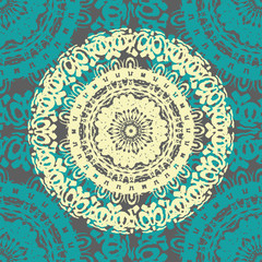 Seamless doily watercolor vector gzhel pattern. Decorative ornam