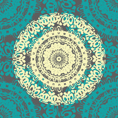 Seamless doily watercolor vector gzhel pattern. Decorative ornam