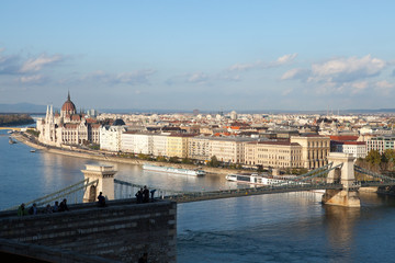 Budapest Chain Bridge and Parliament Building