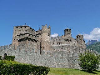 The medieval castle of Fenis the Aosta valley in Italy © Frouwina Harmanna va