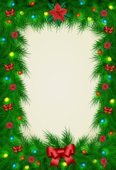 Fototapeta na wymiar Christmas vector frame for picture and text vertical