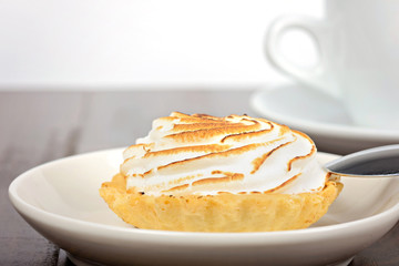 Breakfast with cake and coffee