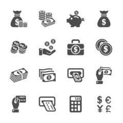 money icon set, vector eps10