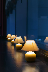 row of table lamps