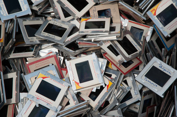 Pile of old transparancy film