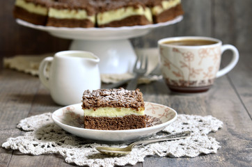Chocolate cake with cottage cheese.