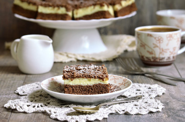 Chocolate cake with cottage cheese.