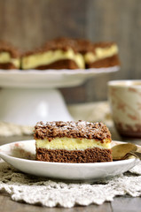 Chocolate cake with cottage cheese.