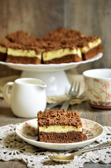 Chocolate cake with cottage cheese.