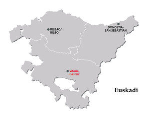 Obraz premium basque country map